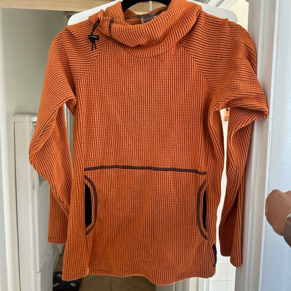 Melanzana Vibrant Orange Cowl Neck Sweater